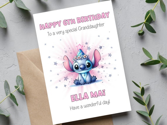 A5 Personalised Stitch Birthday Card - Celebration Any Age - Age relationship - 1st 2nd 3rd Daughter Granddaughter Niece goddaughter Friend