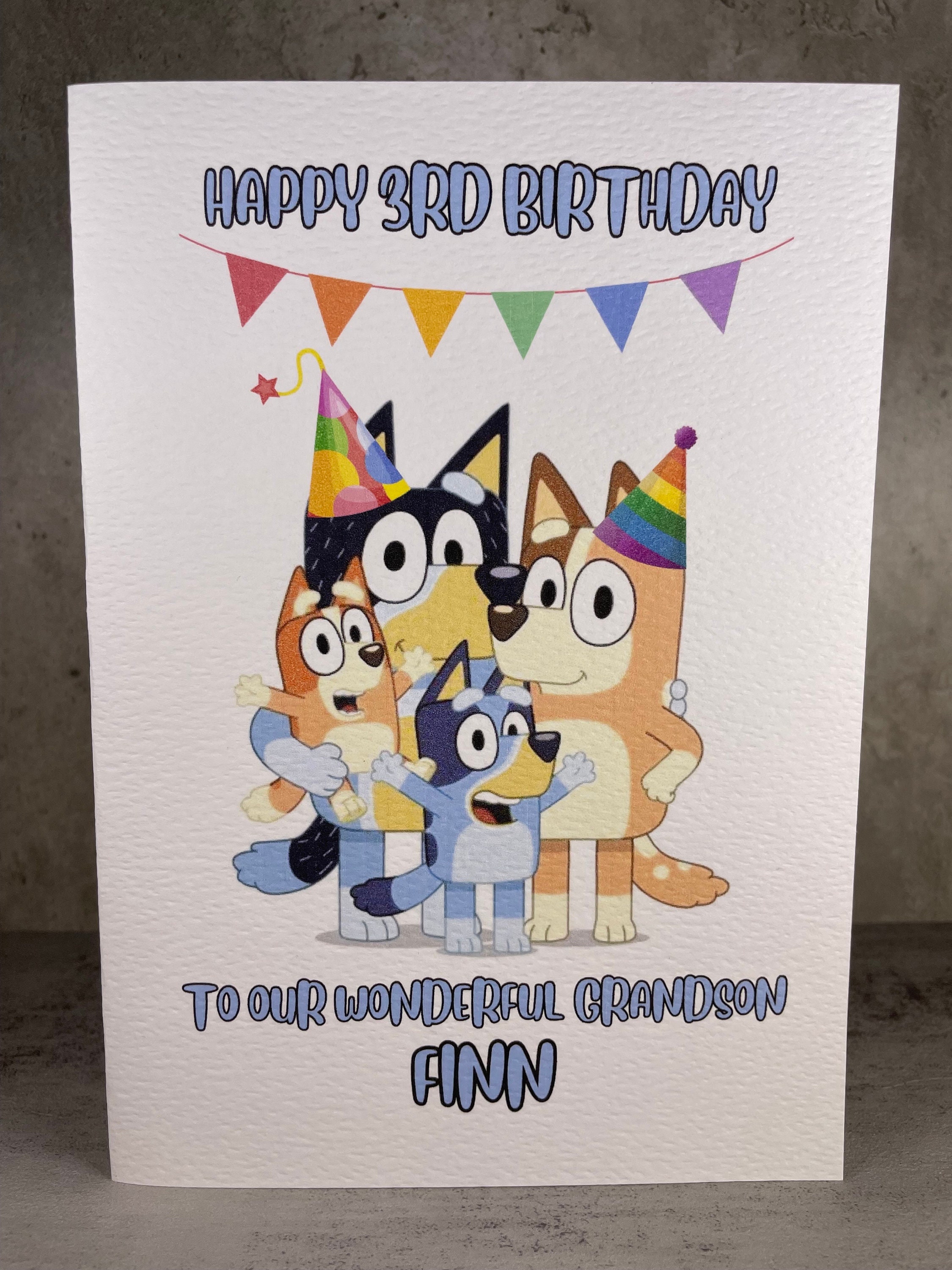 Personalised Bluey Birthday Card Any Age Age Relationship 1st 2nd 3rd ...