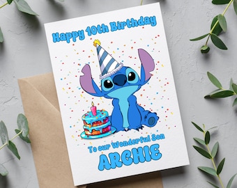 A5 Personalised Stitch Birthday Card - Celebration Any Age - Age relationship - 1st 2nd 3rd Daughter Granddaughter Niece goddaughter Friend