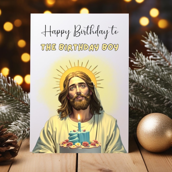 Funny Jesus Merry Christmas Greeting Card, xmas Card, Funny Christmas Card, Card for Him, Card for Husband Boyfriend Lover Friend