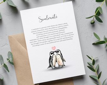 Para mi alma gemela, tarjeta de aniversario para esposo, esposa, aniversario de bodas, tarjeta de aniversario romántica, tarjeta del día de San Valentín, tarjeta romántica, amor