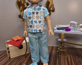 14.5" American Girl Wellie Wisher's Pajama set, clothing