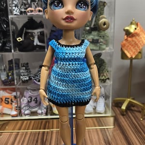 Rainbow High doll digital crochet pattern Jumper shorts and dress