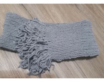 Écharpe en tricot double faite à la main