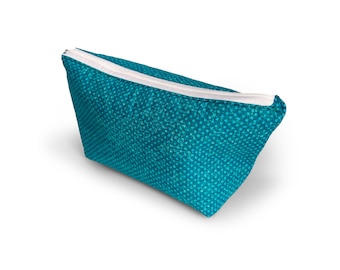 Box Bottom Makeup Bag-Blue Dots