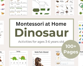 Tema preescolar Montessori de dinosaurios imprimible