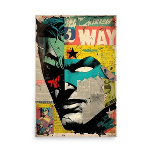 Superhero Print - Retro Style - Comic Art - Collage Print - Comic Book