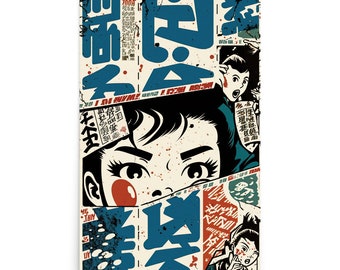 Manga Art Print - Anime Manga Panels - Manga Wall Collage - Anime Black & White Collage - Manga Wall Poster