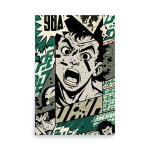 Manga Art Print - Anime Manga Panels - Manga Wall Collage - Anime Black & White Collage - Manga Wall Poster