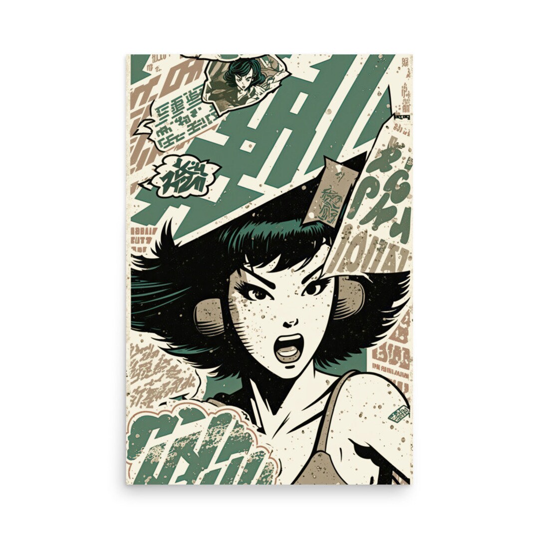 Manga Art Print Anime Manga Panels Manga Wall Collage Anime Black