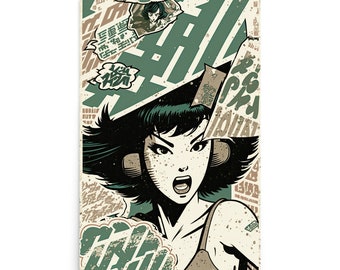 Manga Art Print - Anime Manga Panels - Manga Wall Collage - Anime Black & White Collage - Manga Wall Poster