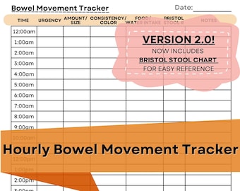 VERSION 2.0 UPDATED | Daily Bowel Movement Tracker Sheet | Irritable Bowel Syndrome Tracker | Food Sensitivity Tracker | Bristol Stool Chart