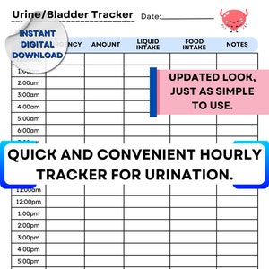 BIJGEWERKT: Dagblad voor het bijhouden van urine en blaas | Houd urine- en blaasgewoonten per uur bij | Persoonlijke of medische tracking | Diabetici, urineweginfecties, plassen