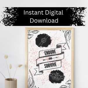 The Last of Us Poster Endure and Survive Digital Download Wall Art | Joel and Ellie Minimalist Gift For Gamer Room Decore Wall Print