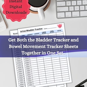 UPDATED VERSIONS 2.0 - Urine Bladder and Bowel Movement Trackers | Tracker sheets | Two In One Digital Downloads