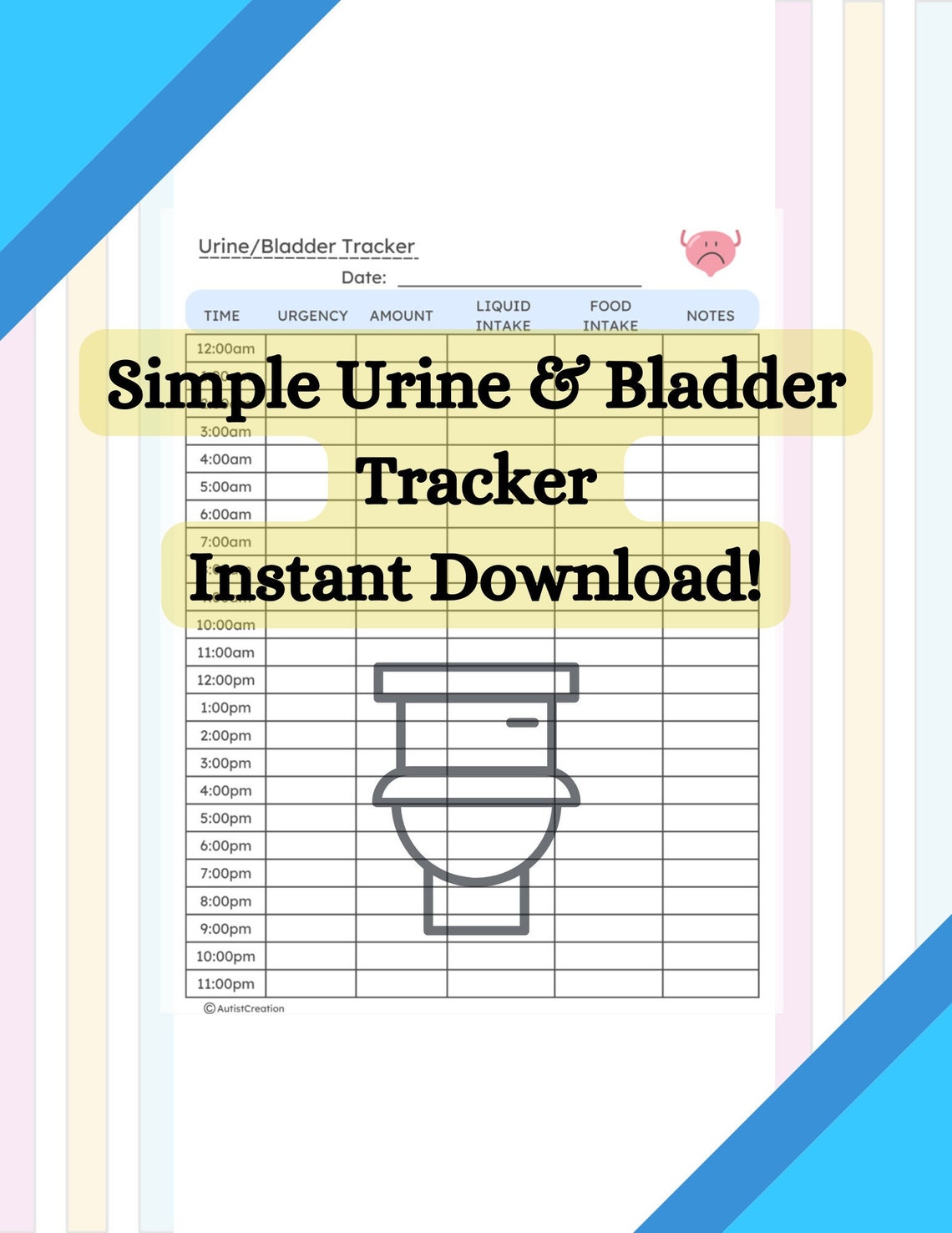 Daily Urine and Bladder Tracker Sheet - Etsy