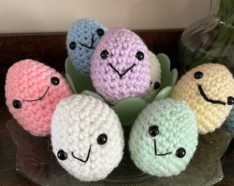 Colorful Crochet Eggs (Set of 4) - Easter Eggs - Amigurumi Eggs - Crochet Food