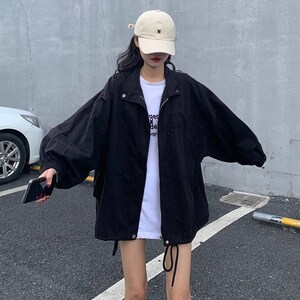 Jackets Femininos Mulheres Coreanas Acubi Streetwear Vintage Cyber Y2k  Estético Ensino Zíper De Zíper Mais Casacos Harajuku Zip Up Tops Roupas De  $130,4