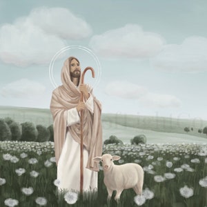The Good Shepherd PRINTABLE Jesus Wall Art Jesus Christ Painting - Etsy