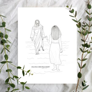 Walking on Water | New Testament Coloring Page | Come Follow Me