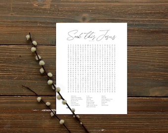 Seek this Jesus Wall Art | LDS Wall Art | Names of Christ Word Search | Christian Word Search