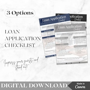 Loan Application Checklist | Loan Officer Checklist | Loan Processor Checklist | Mortgage Real Estate Marketing | Realtor | Loan Process |