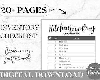 Airbnb Inventory Checklist | Editable Checklist Template | Airbnb Essentials | Rental Checklist Template | Inventory Sheet | VRBO Inventory