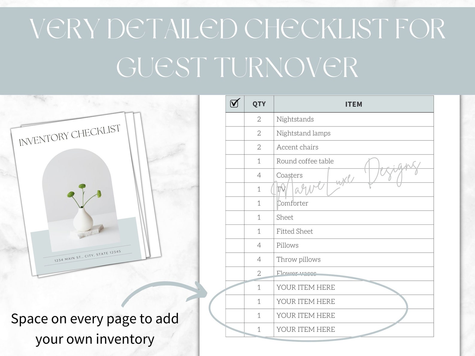 Airbnb Inventory Checklist | Editable Checklist Template | Airbnb ...