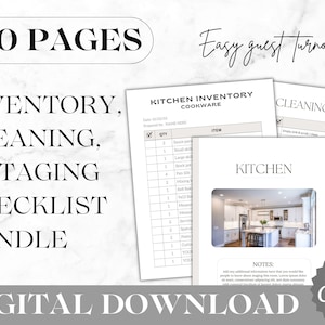 Airbnb Cleaning Checklist | Airbnb Inventory Sheet | Airbnb Staging Photos | Airbnb Bundle | Superhost | Airbnb Template | Canva Template