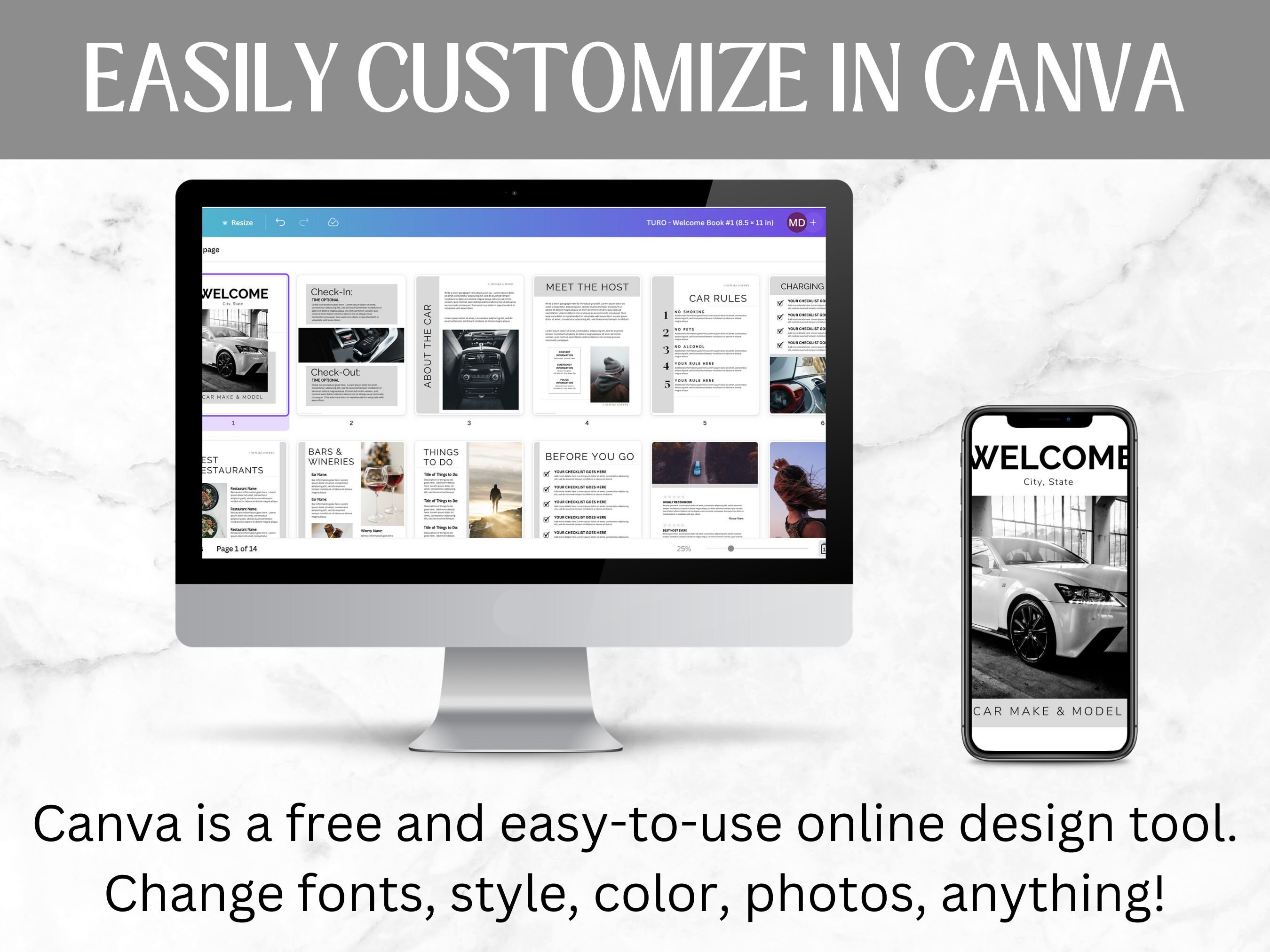 Turo Book Turo Host Guide Canva Template Digital