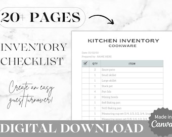 Airbnb Inventory Checklist | Editable Checklist Template | Airbnb Essentials | Rental Checklist Template | Inventory Sheet | VRBO Inventory