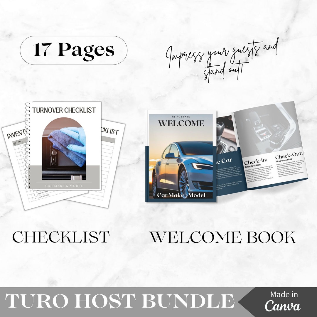 Turo Book Turo Host Guide Canva Template Digital