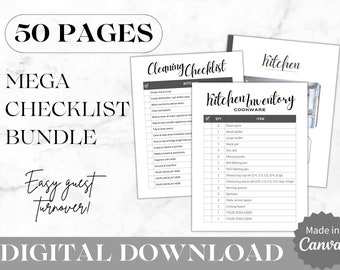 Airbnb Cleaning Checklist | Airbnb Inventory Sheet | Airbnb Staging Photos | Airbnb Bundle | Superhost | Airbnb Template | Canva Template