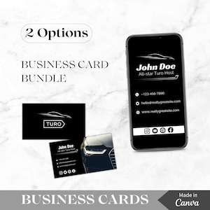 Turo Business Cards | Digital Business Cards | Two-Sided Business Card | Turo Host |  Turo Bundle | Business Cards | Turo Business | Turo
