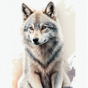 Wolf Poster, Wall Decor Print Illustration, animal print - Wild Wolf Art Home Decor Painting, Woodland digital animal art poster