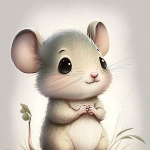 Cute Mouse Cartoon printable digital art, Wall art, Child Decor Instant Download, Kids Room Decor, Nursery Art Decor