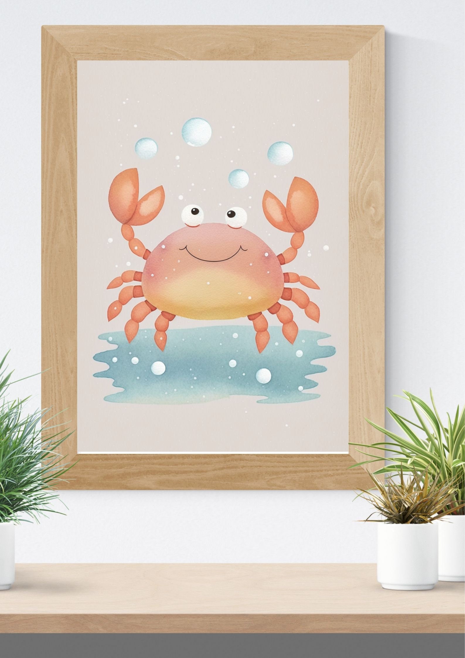 Cute Crab Printable Cartoon Style Digital Art, Watercolor Wall Art, Child  Decor Instant Download, Kids Room Decor, Nursery Art Decor - Etsy