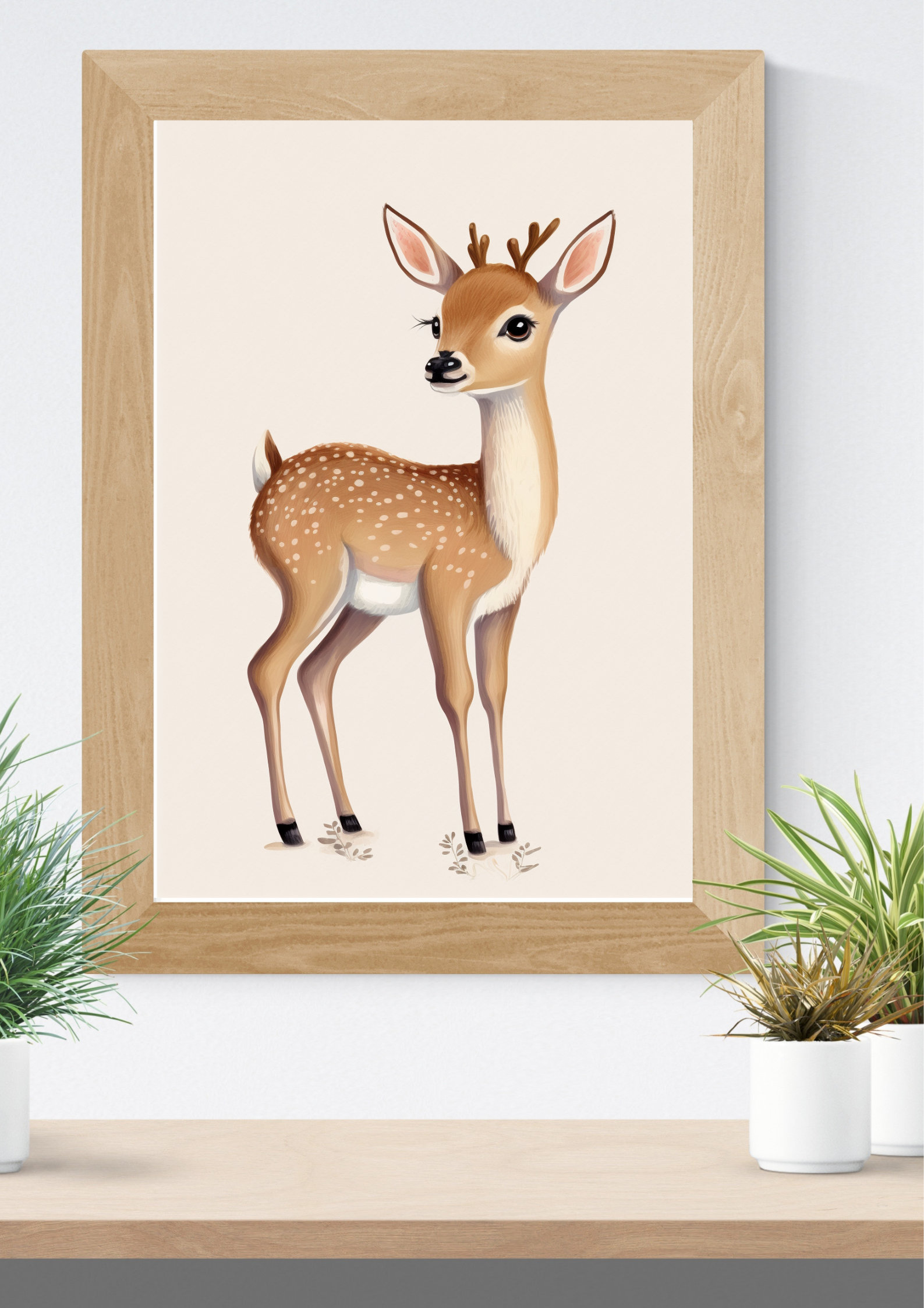 Cute Deer Art Cartoon Printable Digital Art, Wall Art, Child Decor ...
