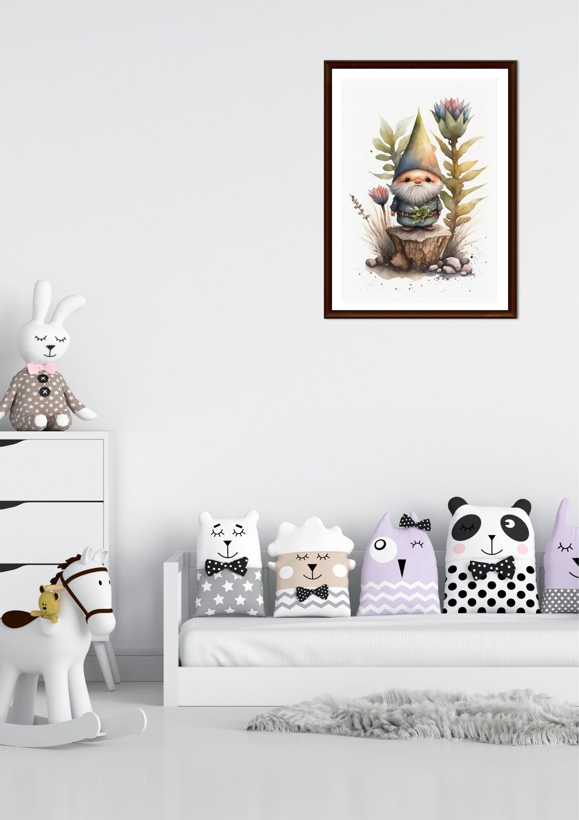 Green Hat Gnome Printable Cartoon Style Digital Art - Etsy