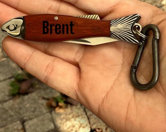 Engraved Knife, Pocket Knife, Personalized Knife, Custom Knife, Gift for Him, Groomsman Knife, Gift for Dad, Fathers Day Knife, Fish knife