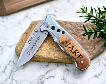 Engraved Knife, Pocket Knife, Personalized Knife, Custom Knife, Gift for Him, Groomsman Knife, Gift for Dad, Fathers Day Knife