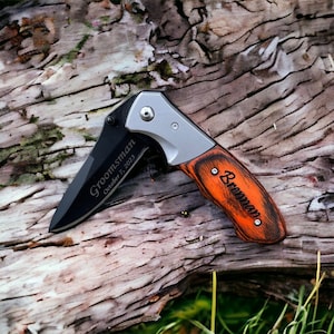 Engraved Knife, Pocket Knife, Personalized Knife, Custom Knife, Gift for Him, Groomsman Knife, Gift for Dad, Fathers Day Knife