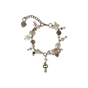 Pink & silver beaded bracelet “Pinky Promise”