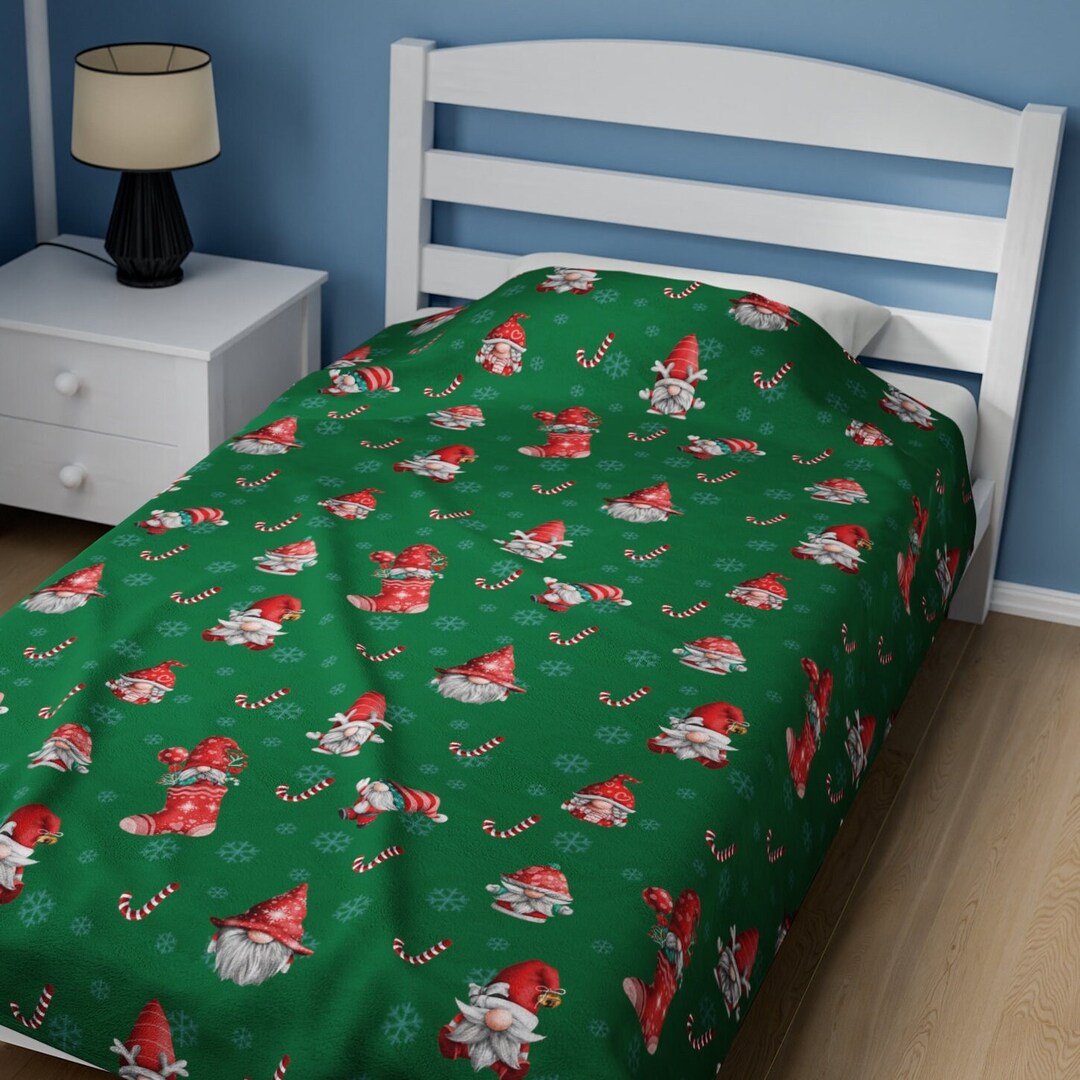 Christmas Gnomes Blanket Gnomes Santa Claus Gnomes Holiday Etsy