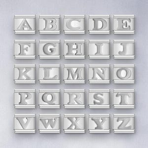 Dijes de alfabeto italiano para pulsera, dijes de 9 mm, eslabones de dijes italianos con letras de la A a la Z, dijes de alfabeto plateados, regalo de pulsera ajustable
