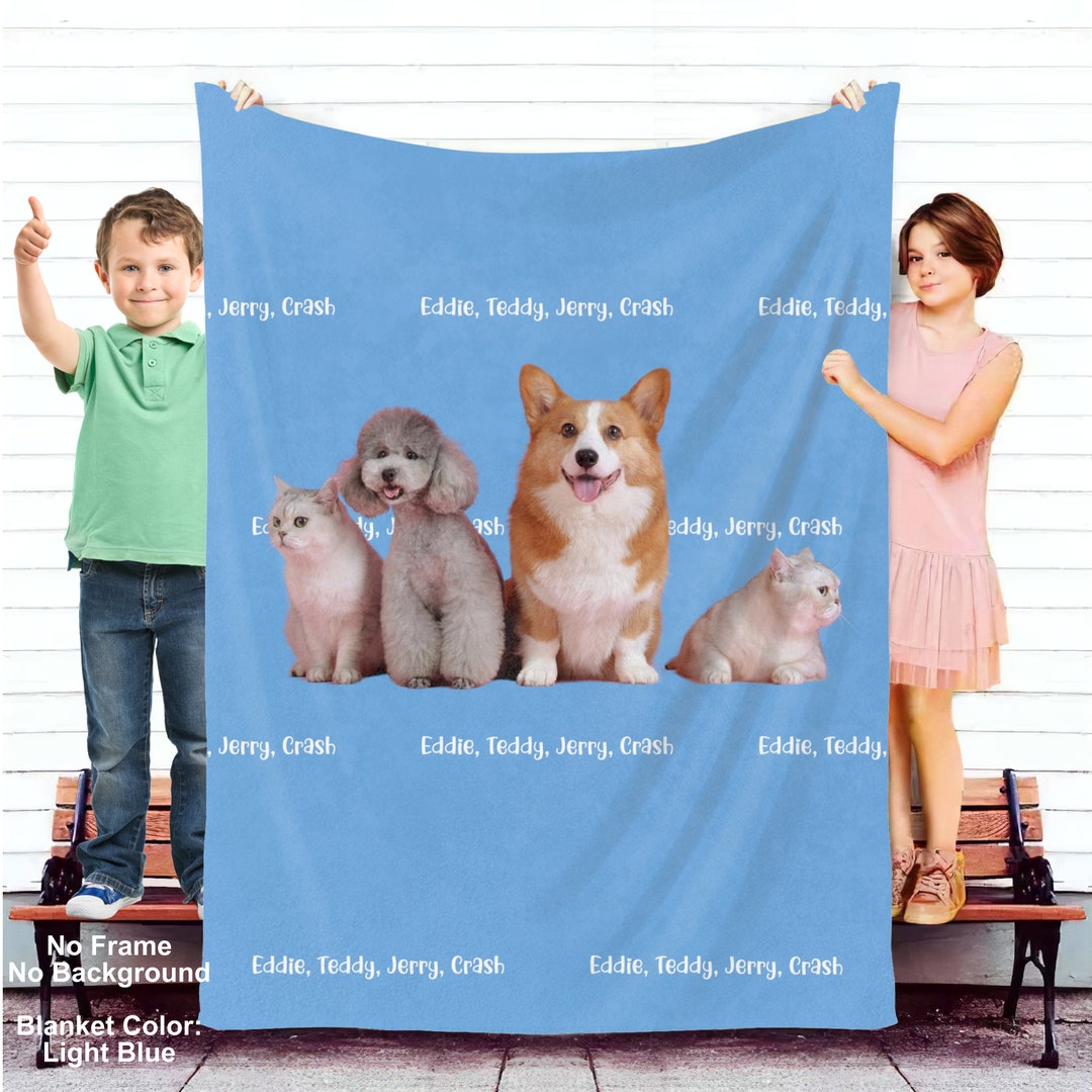 Personalized Pet Dad Pet Mom Quilt/Fleece Blanket - Up to 7 Pets - I Love You To The Moon and Back