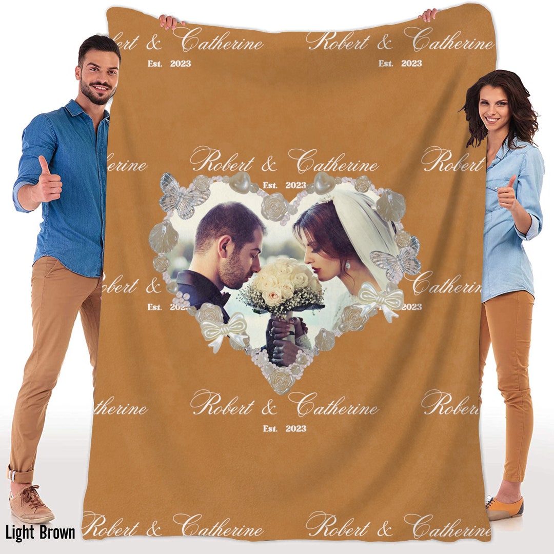 Personalized Blanket for Couples, Large 80''X60'', Velveteen Blanket