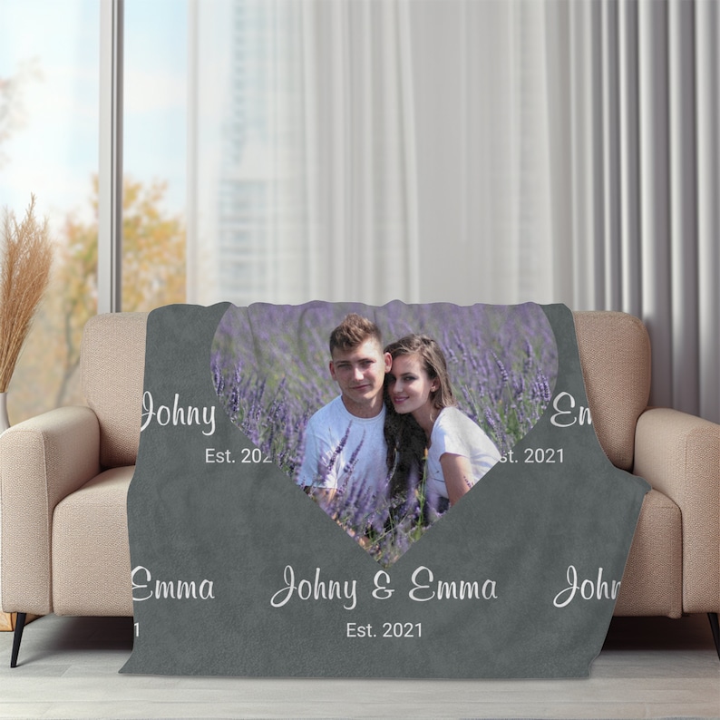 Personalized Blanket for Couples, Medium 60''X50'', Velveteen Blanket