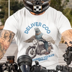 Pigeon Biker Unisex t-shirt, Gift for him, gift for her, Pigeon lovers gift, funny bird lovers gift
