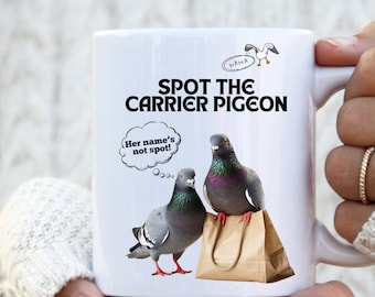 Pigeon gift mug, Funny Carrier Pigeon mug, Funny Pigeon Gift, Pigeon fanciers gift, Funny bird gift, fun pigeon bag gift
